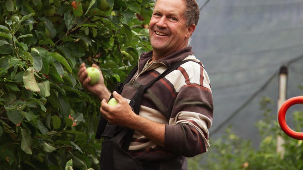 Apple farmer Peter Mathà