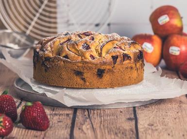 Apple Cake with Strawberries